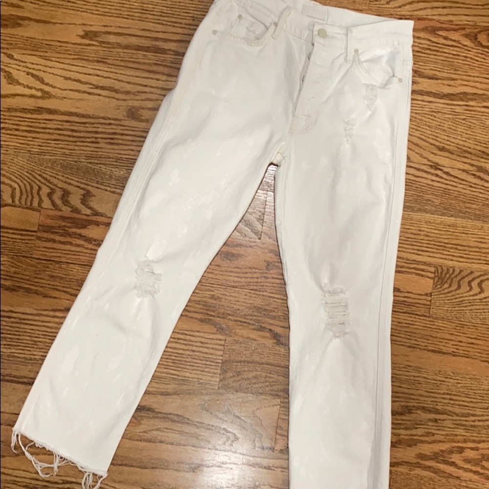 Mother Tootsie Cropped Jeans off White
